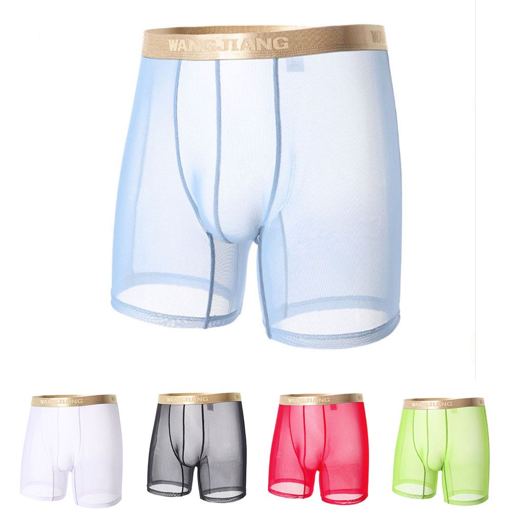 Men Mesh See Through   Thin Se - Boxer Shorts Modal ulasan dan harga