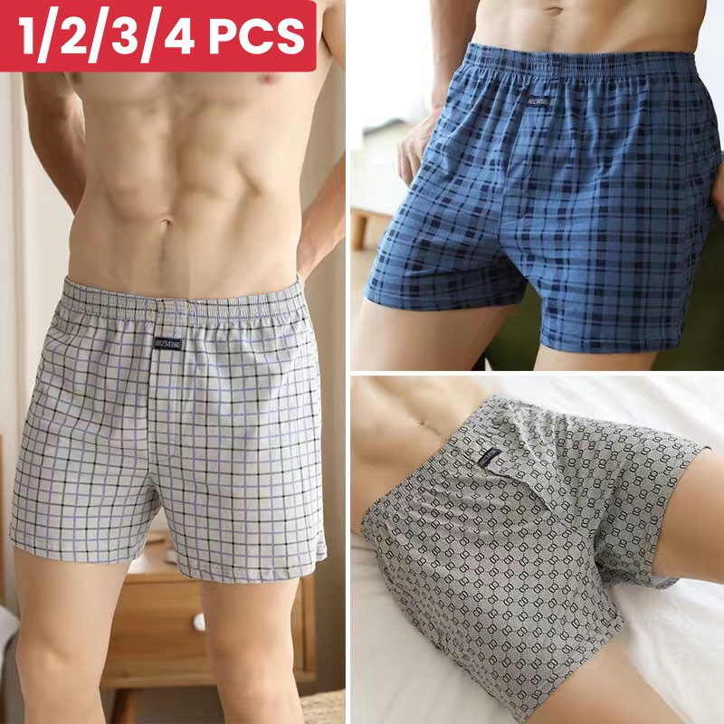 1/2/3/4PCS Plus Size M-XXXL Co - Boxer Brief Pack Cotton ulasan dan harga