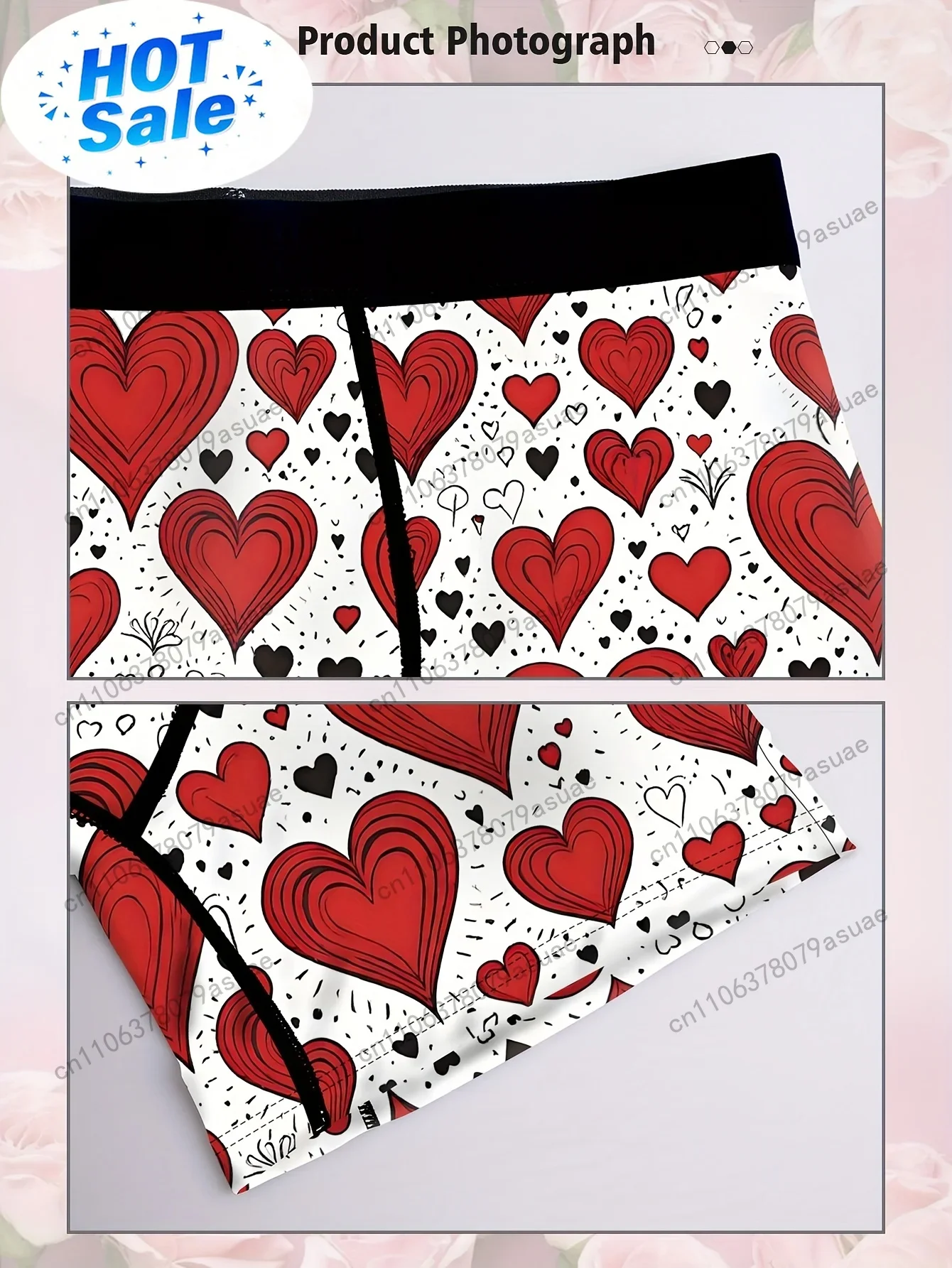1pc Men'S Heart Print Boxer Br - Quick Dry Underwear ulasan dan harga